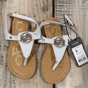 Bebe White and Tan Sandals for Women